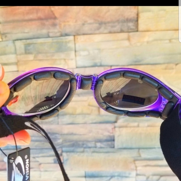 Women Purple Goggles Motorcycle Padded PPE - Picture 3 of 8